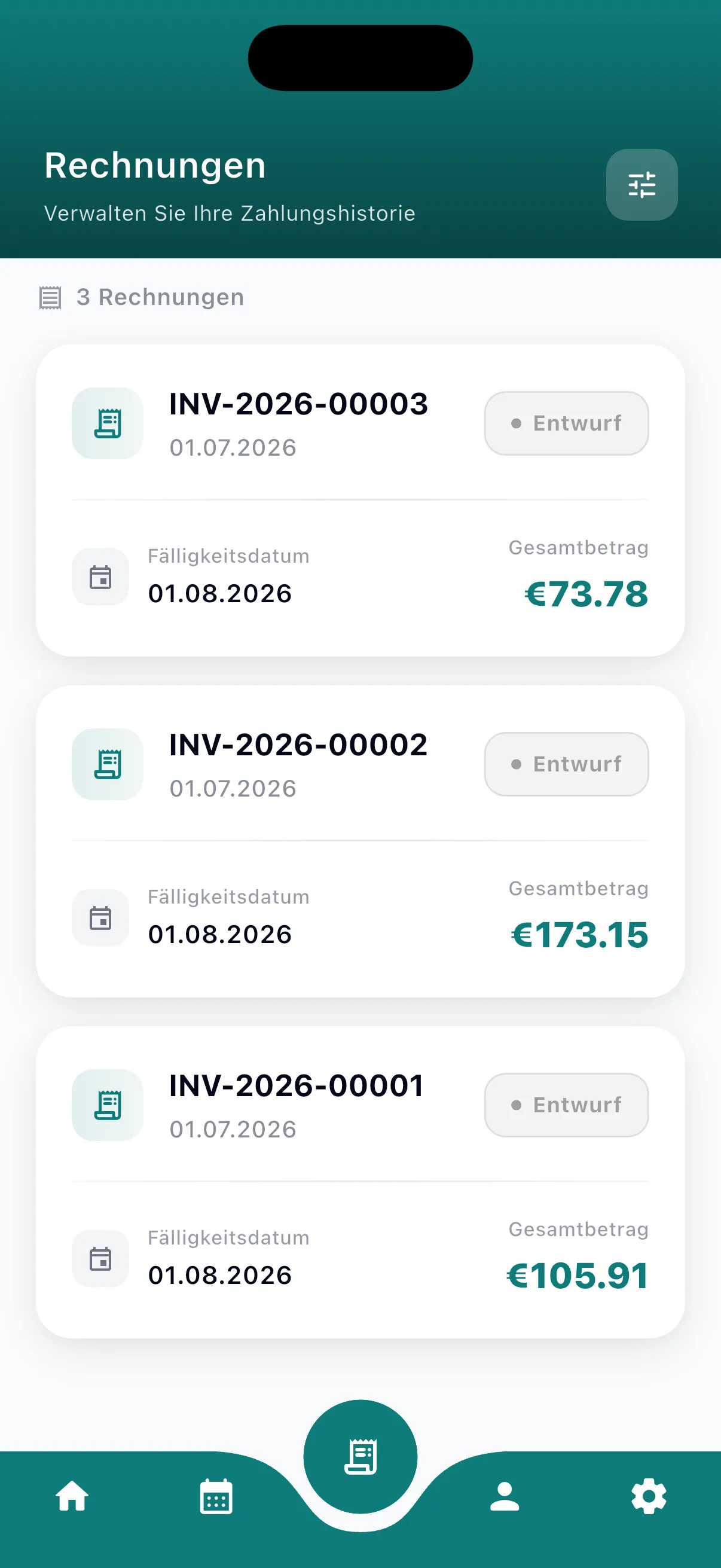 PartnerOS App — Rechnungen
